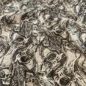 H Brand Mens Gray Skull Grim Reaper All Over Print Sweatshirt Size S 34/36